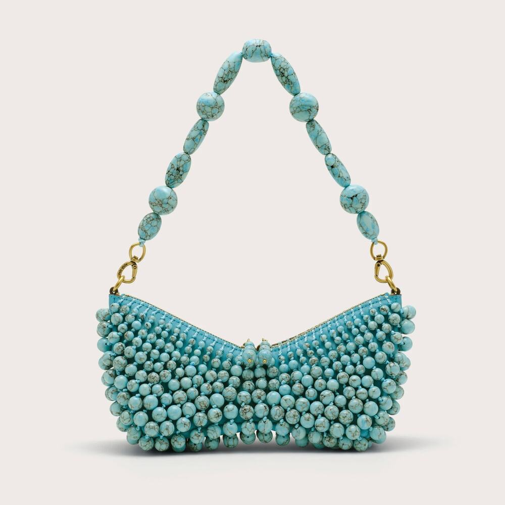 NEW Cult Gaia Mercier Mini Shoulder Bag in Ibiza Turquoise - Picture 1 of 9